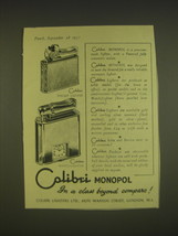 1955 Colibri Monopol Pocket and Watch Lighters Ad - In a class beyond compare - £14.46 GBP