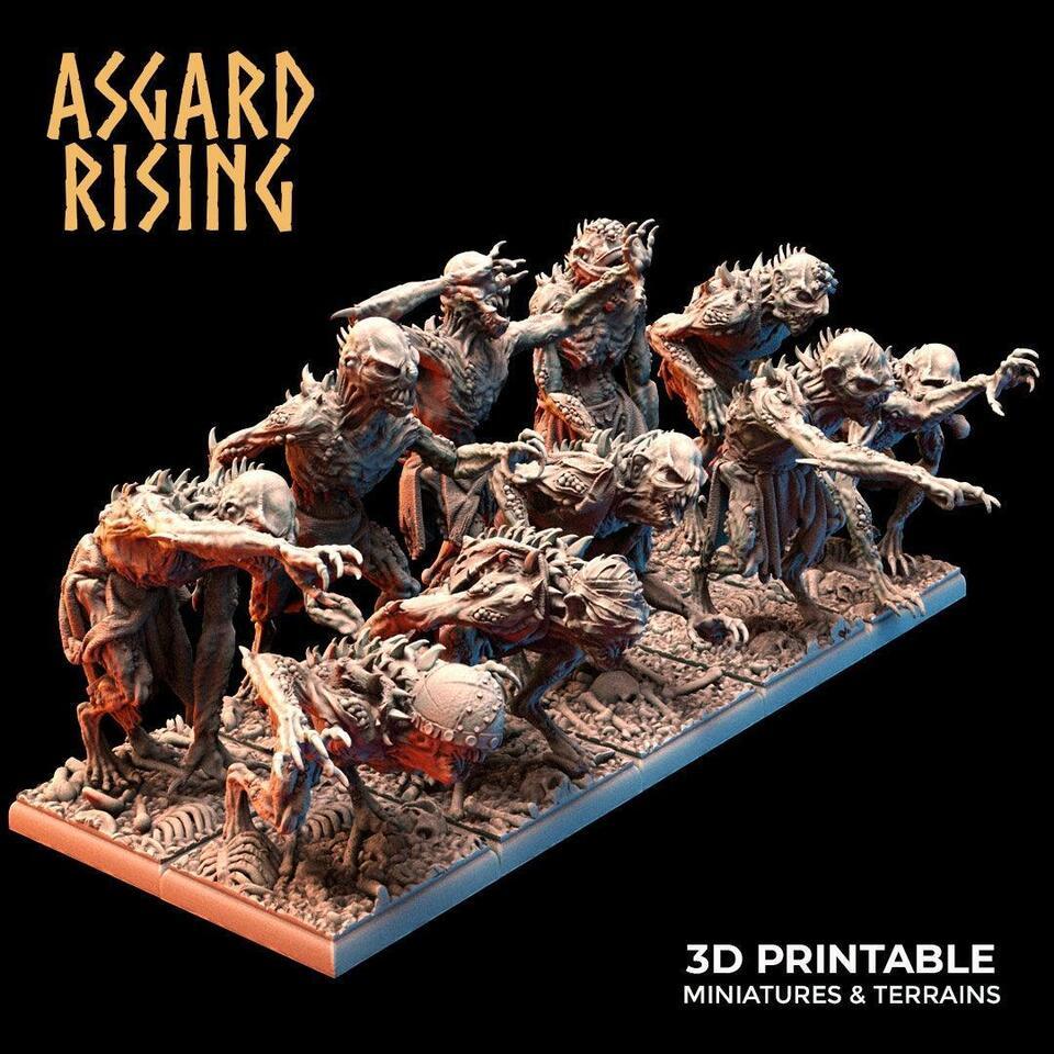 3D Printed Asgard Rising Ghouls Undead Set Round or Square Base 28mm - 32mm Item image 2