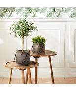 Natural Wooden Pail Planter with Metal Handle Accent (Set of 2) - 548180 - $72.83