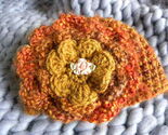 Handmade Crochet Beanie Hat Girls Infant Toddler Size Rust Gold - $10.87