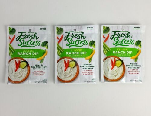 (Lot of 3) Concord Fresh Success Classic Ranch Dip 1oz Packets best by 111921 - $9.80