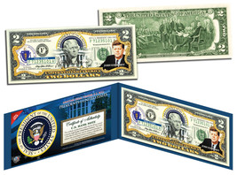JOHN F KENNEDY * 35th U.S. President * Colorized $2 Bill US Genuine Lega... - $15.95