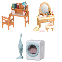 3 Sylvanian Families Sets – Makeup Dresser, Study Desk and Washing Machine - £28.12 GBP