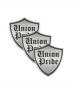 Union Pride Shield (3 Pack) Hard Hat Sticker (size: 2&quot; color: Gray/Black) - $90.84 MXN