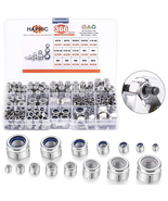 366-Pc Metric &amp; SAE Locknuts Kit - Stainless Steel Hex Nuts with Nylon I... - $495.85 MXN