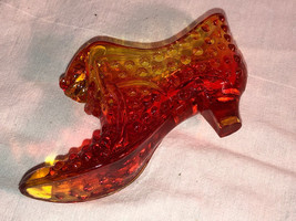 Vintage Amberina Shoe With Cat Mint - £19.65 GBP