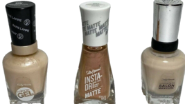 3 Shades of Nude Sally Hansen Nail Polish Lot  3 Bottles Assorted - $14.84