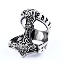 Thor Hammer Ornament Mammen Viking Ring Futhark Runes Mjolnir Scandinavian Norse - £8.07 GBP