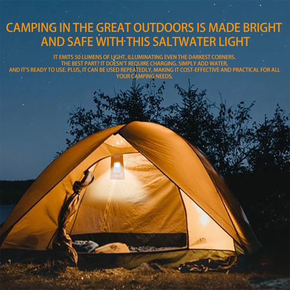 LED Salt Water Lights 50LM Portable Camping Emergency Lamp Waterproof Reusable - £12.45 GBP