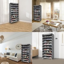9 Tiers Shoe Rack Space Optimized Cover Closet Storage Non-woven Fabric Organize - £12.67 GBP