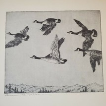 Benson B. Moore Offset Lithograph Southbound Geese Vintage Canadian Goose Print - $47.52