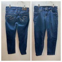 Women&#39;s Silver Suki High Capri Dark Blue Super stretch Crop Jeans Size 29 - £11.86 GBP