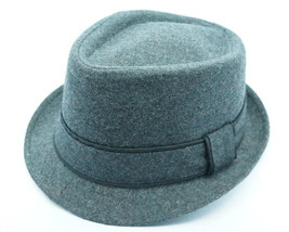 Unisex Grey Wool Poly FD-125  Diamond Crown Stingy Fedora Hat - $18.99