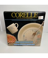 Vtg  20 Piece Corelle Cornerstone Symphony Set Four 5pc Settings NIB New... - $118.63