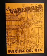 Vtg The Warehouse Restaurant Menu 70's Great Art Marina Del Ray CA Ephemera - $450.75 MXN