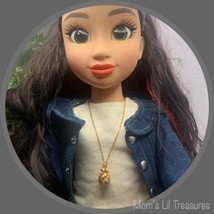 Pineapple Pendant Gold Tone Doll Necklace • 18 Inch Doll Jewelry - £5.38 GBP