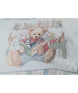 I Love Books Reading Bear Baby Boy Girl Stamped Cross Stitch Crib Quilt ... - $1,091.67 MXN