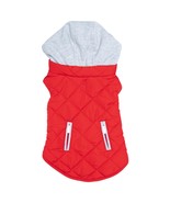 Quilted Weekender Red and Gray Sweatshirt Hoodie with Removable Hood Siz... - $649.56 MXN