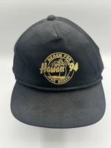 VTG Hawaii 94 Reach For The Beach Hat Black Adjustable Made In Korea - $11.65