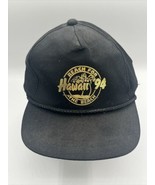VTG Hawaii 94 Reach For The Beach Hat Black Adjustable Made In Korea - £9.16 GBP
