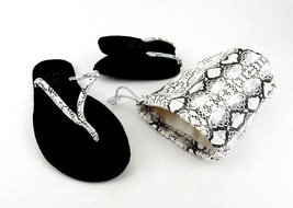 Ladies&#39; Folding Flip-Flops w/Pouch, FAUX SNAKESKIN ~ Spa, Beach, Pool, S... - $208.12 MXN