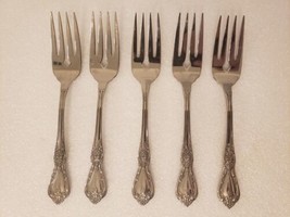 Oneida Distinction Deluxe KENNETT SQUARE 5 Salad Forks Lot Set Flatware - £15.97 GBP