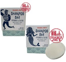 KIT 2 bars Trader Joe’s Shampoo Bar - 4 Oz  Peppermint &amp; Tea Tree Oil New in Box - £14.02 GBP