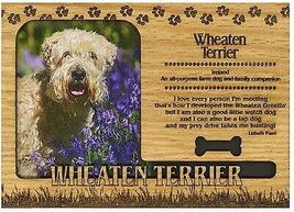 Wheaten Terrier Engraved Wood Picture Frame Magnet - £9.10 GBP