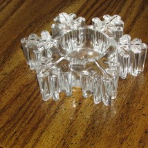 snowflake clear glass tea candle holders 4.5&quot; across, 1&quot; tall (hutch) - £9.49 GBP