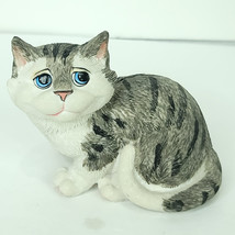 Realistic and Playful Grey Tabby Kitten Collectible Figurine 4&quot; x 5&quot; Cat - £22.97 GBP