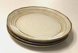 Set of 4 Swirl Retired Retroneu Stoneware 1319 Rustic Beige Dinner Plate... - £54.72 GBP