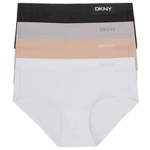 DKNY Women&#39;s 4 Pack Microfiber Hipster Underwear Small White Black Nude - £11.17 GBP