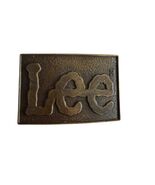 Vintage Lee Jeans Brass Tone Belt Buckle Denim Cowboy Western Style-READ - $14.40