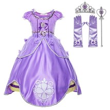 Princess Purple Costume Kids Toddler Halloween Party Fancy Dress Outfit Set - $25.98
