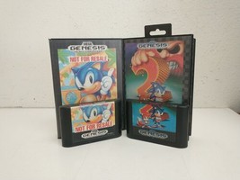 Sonic the Hedgehog 1 &amp; 2 (Sega Genesis, 1991) Complete UNTESTED  - £32.14 GBP