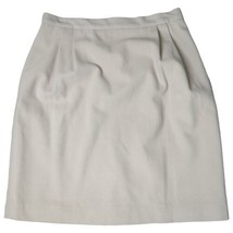 Precious Fibers Wool Cashmere Blend Lined Beige Skirt Size 16 23&quot; Long - $13.81