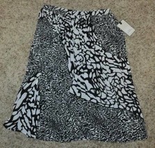 Womens Skirt Dana Buchman Animal Print Black White Elastic Waist $48 NEW-size S - £19.14 GBP