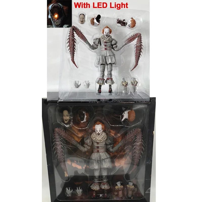 With LED NECA Stephen King&#39;s Pennywise Action Figure Horror Toy Doll Christmas - £28.51 GBP+