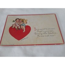 Vintage Valentine&#39;s Postcard 1917 posted w/ stamp Children Fairy Embossed - $156.24 MXN