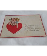 Vintage Valentine&#39;s Postcard 1917 posted w/ stamp Children Fairy Embossed - $156.24 MXN