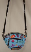 BETSEY JOHNSON Blue with Fruits Small Round Crossbody Bag Purse  - $18.80
