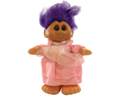 Vintage 1992 Ganz  Rapper Troll Doll Plush 12” Tall  Blue Eyes Purple Hair - $10.89