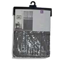 Lush Decor Night Sky 72x72in Modern Shower Curtain Black Grey Shimmer Sequins - £22.37 GBP