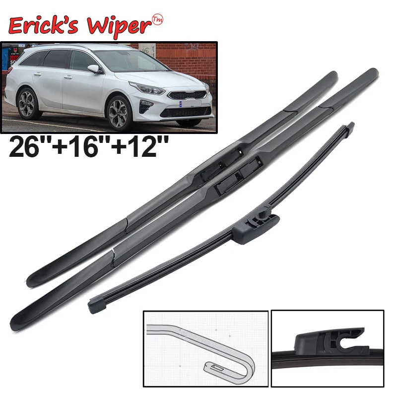 Erick&#39;s Wiper Front &amp; Rear Wiper Blades Set Kit For KIA Cee&#39;d Ceed XCeed CD 2018 - £20.75 GBP