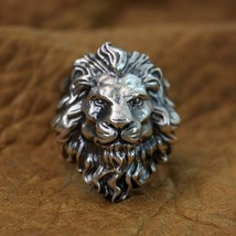 Huge 925 Sterling Silver King of Lion Ring Mens Biker Punk Ring TA128 US Size 7~ - £159.92 GBP