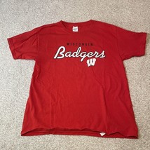 Wisconsin Badgers T-Shirt Red NCAA Youth Large - £6.28 GBP