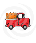 Pumpkins with Truck 10a-Digital Clipart-Gift Cards-Gift Tag-Jewelry-T shirt - £0.98 GBP