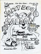 Salty Dog Saloon Menu Steele City Nebraska Midwest Watering Hole 1992 - £23.33 GBP