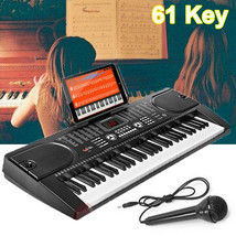 61 Key Music Electronic Keyboard Electric Digital Piano Organ W/ Stand &amp;... - £82.22 GBP