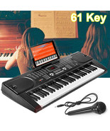 61 Key Music Electronic Keyboard Electric Digital Piano Organ W/ Stand &amp;... - £82.13 GBP
